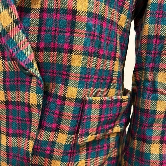 ⭐️ Vintage Valentino Miss V Plaid Blazer Made in Italy Medium - Picture 4 of 14